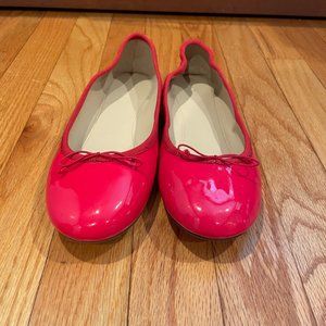 J Crew Evie Ballet Flats Red Patent Leather